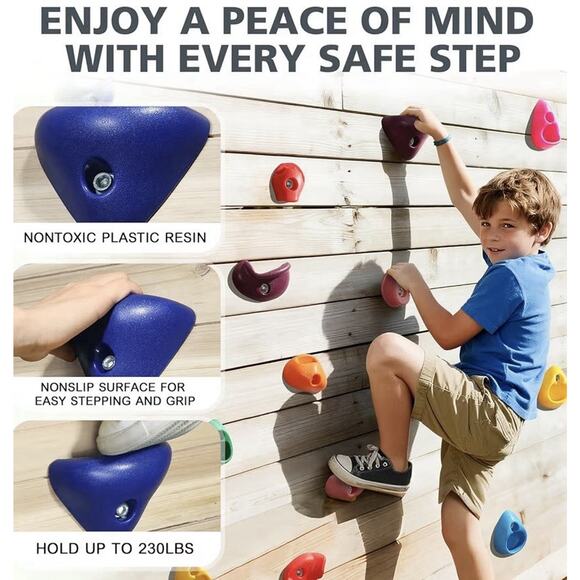 TOPNEW Pack Rock Climbing Holds Climbing Grips for Kids DIY Rock Stone Wall New - Picture 4 of 11